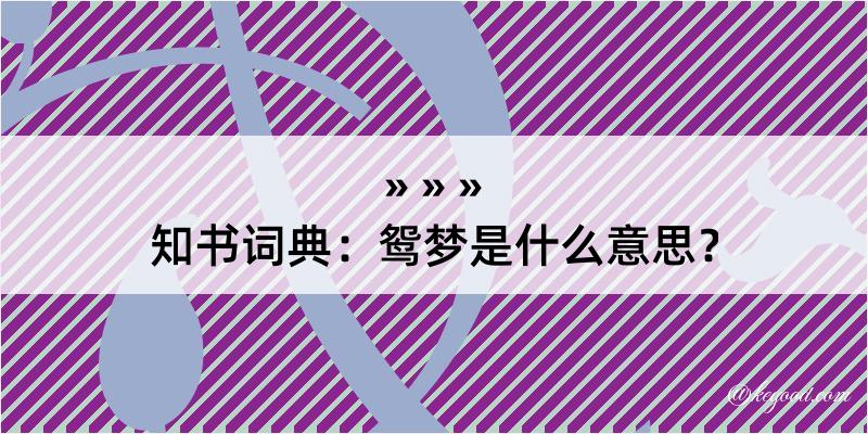 知书词典：鸳梦是什么意思？