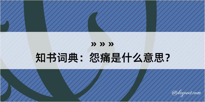 知书词典：怨痛是什么意思？