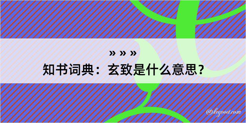 知书词典：玄致是什么意思？