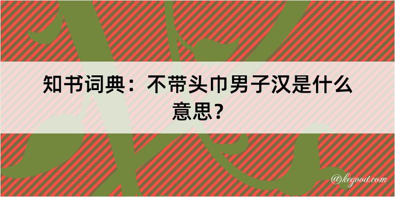 知书词典：不带头巾男子汉是什么意思？