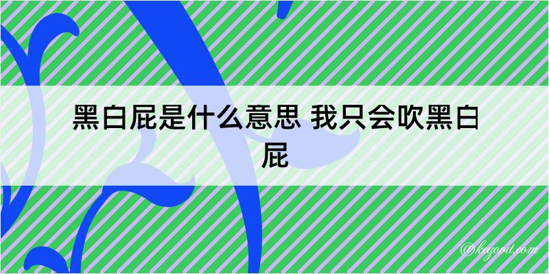 黑白屁是什么意思 我只会吹黑白屁