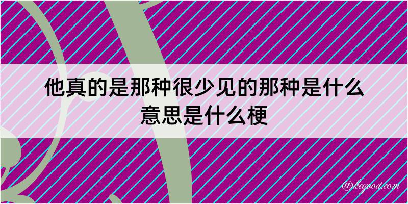 他真的是那种很少见的那种是什么意思是什么梗